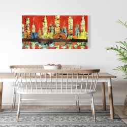 Canvas 24 x 48 - Red abstract skyline