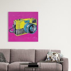 Canvas 36 x 36 - Colorful retro camera