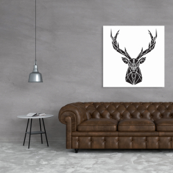 Canvas 36 x 36 - Geometric deer head