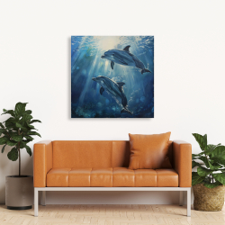 Canvas 36 x 36 - Two dolphins