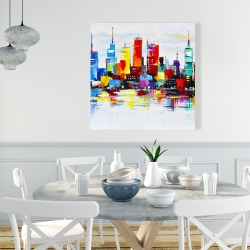 Canvas 36 x 36 - Abstract and colorful city
