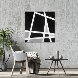 Canvas 36 x 36 - Black and white abstract lines