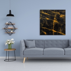 Canvas 36 x 36 - Black and gold marble texture