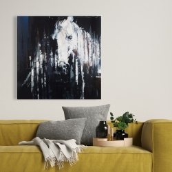 Canvas 36 x 36 - Abstract horse on black background