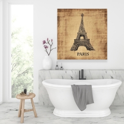 Canvas 36 x 36 - Eiffel tower illustration