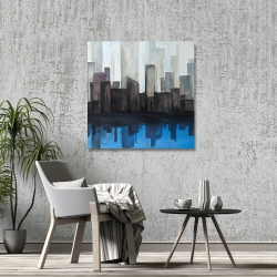 Canvas 36 x 36 - View of a blue city