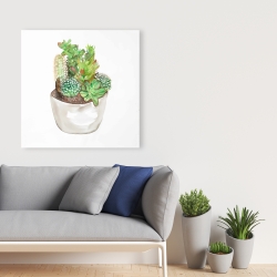 Toile 36 x 36 - Assortiment de cactus en pot