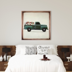 Canvas 36 x 36 - Flowers farm truck