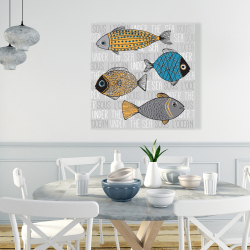 Canvas 36 x 36 - Fishes' illustration