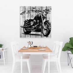 Canvas 36 x 36 - Motorcycle grey and black