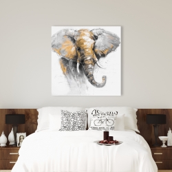 Canvas 36 x 36 - Beautiful golden elephant