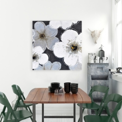 Canvas 36 x 36 - Gray flowers