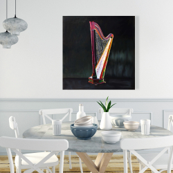 Canvas 36 x 36 - Colorful realistic harp