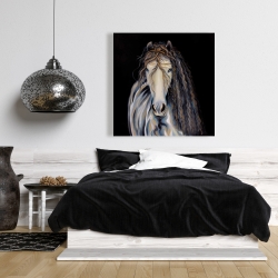 Canvas 36 x 36 - Abstract horse with curly mane
