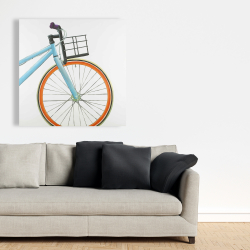 Toile 36 x 36 - Bicyclette bleue et orange