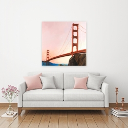 Canvas 36 x 36 - Sunset on the golden gate bridge