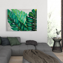 Canvas 36 x 48 - Three big exotic plant leaves