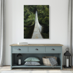 Canvas 36 x 48 - Suspended bridge in the forest