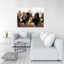 Canvas 36 x 48 - Earthy tones abstract cityscape