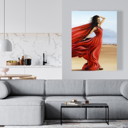 Canvas 36 x 48 - Red dress in the desert