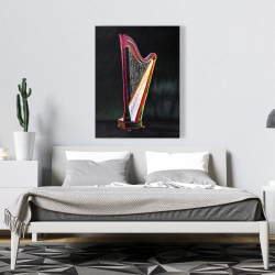 Canvas 36 x 48 - Colorful realistic harp