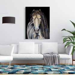 Canvas 36 x 48 - Abstract horse with curly mane
