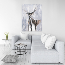 Canvas 36 x 48 - Winter abstract deer