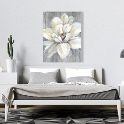Canvas 36 x 48 - White flower on wood