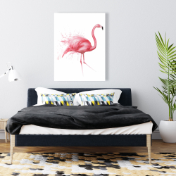 Canvas 36 x 48 - Pink flamingo watercolor