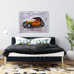 Toile 36 x 48 - Jouet de voiture jaune