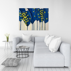 Canvas 36 x 48 - Abstract blue flowers