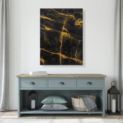Canvas 36 x 48 - Black and gold marble texture