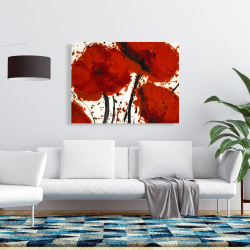 Canvas 36 x 48 - Abstract paint splash red flowers