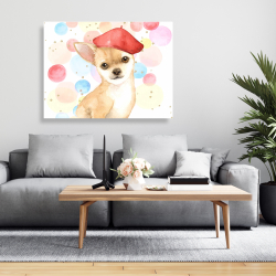 Toile 36 x 48 - Chien chihuahua artiste