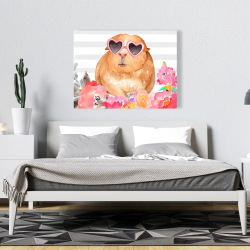 Canvas 36 x 48 - Guinea pig with glasses