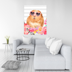 Canvas 36 x 48 - Guinea pig with glasses