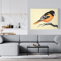 Canvas 36 x 48 - Realistic little bird on a branch