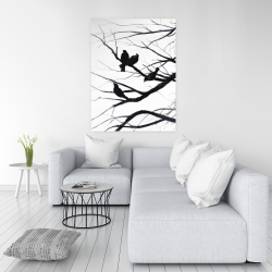 Canvas 36 x 48 - Birds and branches silhouette