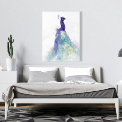 Canvas 36 x 48 - Abstract peacock in watercolor