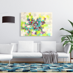 Canvas 36 x 48 - Abstract squares flowers