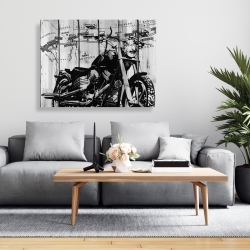 Canvas 36 x 48 - Motorcycle grey and black