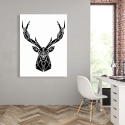 Canvas 36 x 48 - Geometric deer head