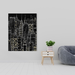 Toile 36 x 48 - Ville illustrative noir