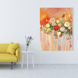 Canvas 36 x 48 - Bouquet of multicolor abstract flowers