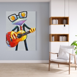 Canvas 36 x 48 - Funny frog playing guitar