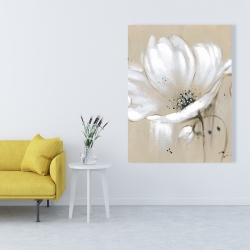 Canvas 36 x 48 - White abstract wild flower