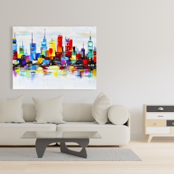 Canvas 36 x 48 - Abstract and colorful city