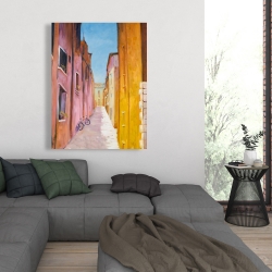 Canvas 36 x 48 - Colorful houses in the streets of collioure