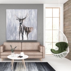 Canvas 48 x 48 - Winter abstract deer