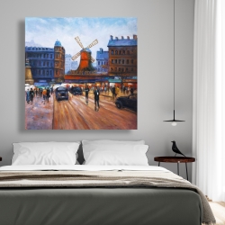 Canvas 48 x 48 - Street scene to moulin rouge